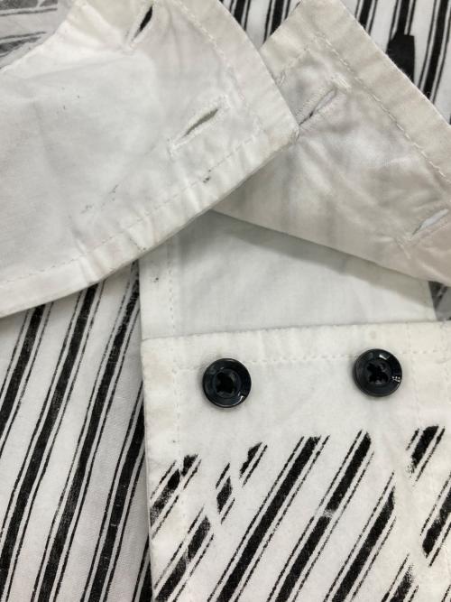 DIESEL（ディーゼル）DIESEL (ディーゼル) ストライププリントシャツ ホワイト×ブラック サイズ:XXS 未使用品の古着・服飾アイテム