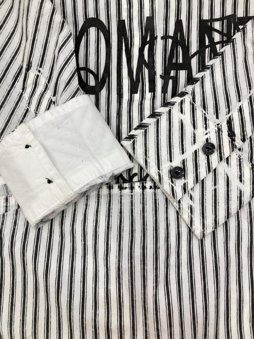 DIESEL（ディーゼル）DIESEL (ディーゼル) ストライププリントシャツ ホワイト×ブラック サイズ:XXS 未使用品の古着・服飾アイテム