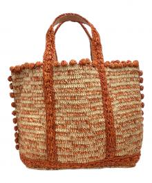 vanessabruno（ヴァネッサブリューノ）の古着「ラフィアトートバッグ」｜ベージュ×オレンジ