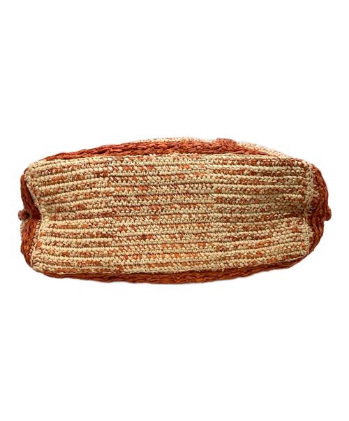 vanessabruno（ヴァネッサブリューノ）vanessabruno (ヴァネッサブリューノ) ラフィアトートバッグ ベージュ×オレンジの古着・服飾アイテム