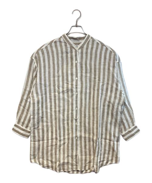 JOURNAL STANDARD relume（ジャーナルスタンダード レリューム）JOURNAL STANDARD relume (ジャーナルスタンダード レリューム) No.66フレンチリネンコクーンチュニック ホワイト×ベージュ サイズ:FREE 未使用品の古着・服飾アイテム