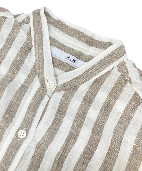 JOURNAL STANDARD relume（ジャーナルスタンダード レリューム）JOURNAL STANDARD relume (ジャーナルスタンダード レリューム) No.66フレンチリネンコクーンチュニック ホワイト×ベージュ サイズ:FREE 未使用品の古着・服飾アイテム