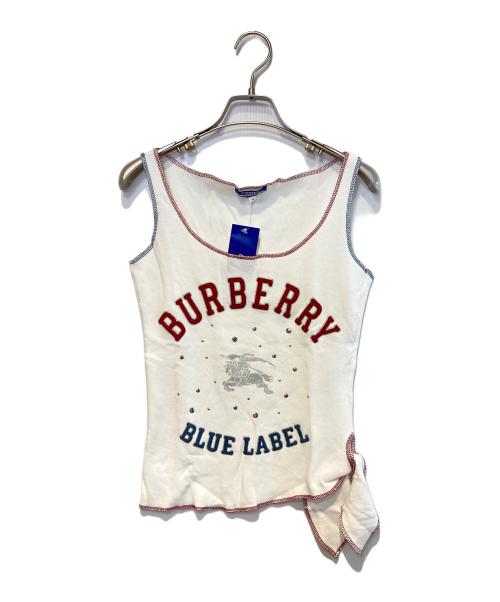 BURBERRY BLUE LABEL（バーバリー ブルー レーベル）BURBERRY BLUE LABEL (バーバリーロンドンブルーレーベル) ノースリーブカットソー ホワイト サイズ:36 未使用品の古着・服飾アイテム