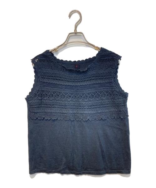 45R（フォーティファイブ・アール）45R (フォーティファイブ・アール) コットンニットベスト ネイビー サイズ:2の古着・服飾アイテム