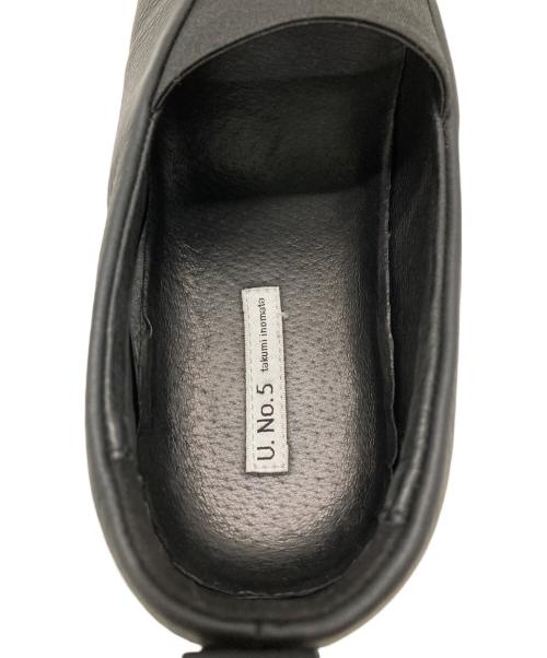 U.No.5 takumi inomata（ユーエヌファイブ）U.No.5 takumi inomata (ユーエヌファイブ) レザースリッポン ブラック サイズ:下記参照　の古着・服飾アイテム