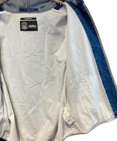 AVIREX（アヴィレックス）AVIREX (アヴィレックス) DENIM SIGNATUR LOGO PARKA インディゴ サイズ:XLの古着・服飾アイテム