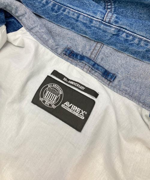 AVIREX（アヴィレックス）AVIREX (アヴィレックス) DENIM SIGNATUR LOGO PARKA インディゴ サイズ:XLの古着・服飾アイテム