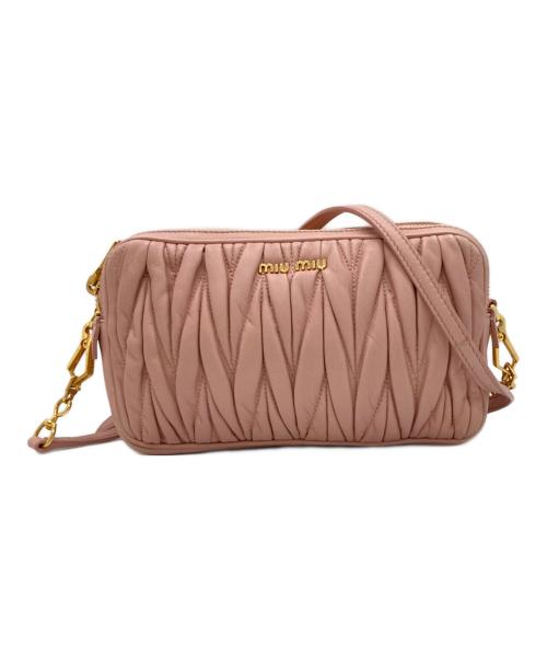 MIU MIU（ミュウミュウ）MIU MIU (ミュウミュウ) マテラッセ レザー ショルダーバッグ ピンクの古着・服飾アイテム