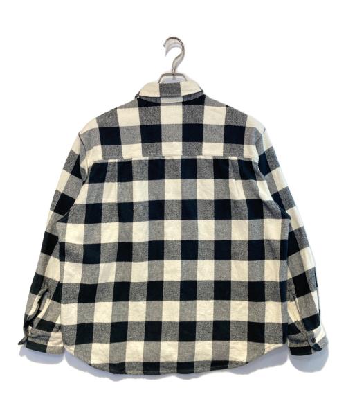 WACKO MARIA（ワコマリア）WACKO MARIA (ワコマリア) FLANNEL REGULAR COLLAR SHIRT ホワイト×ブラック サイズ:Lの古着・服飾アイテム