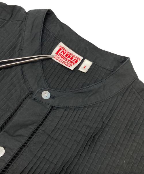 INDIA INDUSTRY（インディアインダストーリー）INDIA INDUSTRY (インディアインダストーリー) ピンタックシャツバラン ブラック サイズ:1の古着・服飾アイテム