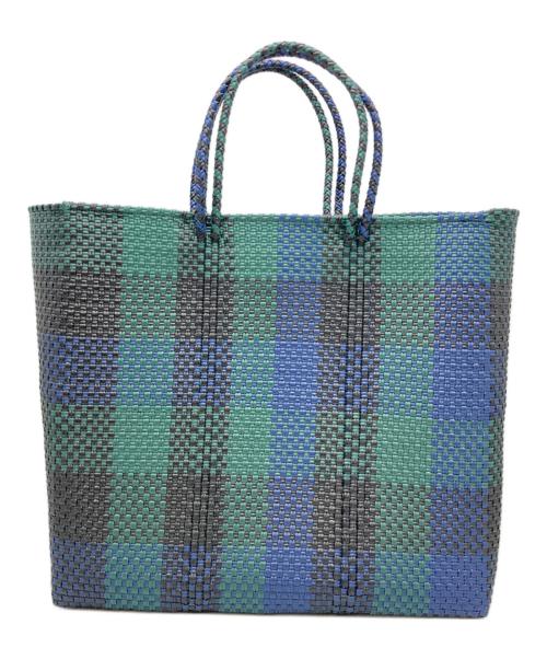 Letra（レトラ）Letra (レトラ) メルカドバッグ ネイビー×グリーンの古着・服飾アイテム