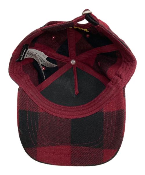 DSQUARED2（ディースクエアード）DSQUARED2 (ディースクエアード) ICONチェックキャップ ブラック×レッド サイズ:Freeの古着・服飾アイテム