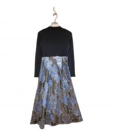 JILL BY JILLSTUART（ジル バイ ジルスチュアート）の古着「シアージャガードワンピース」｜ブラック