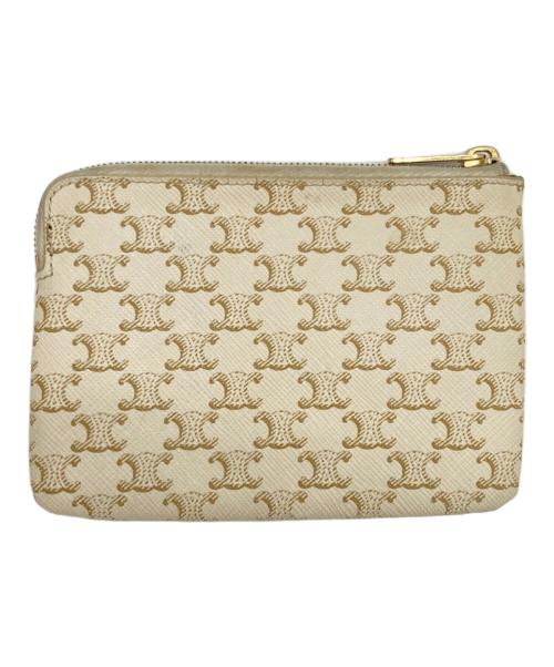 CELINE（セリーヌ）CELINE (セリーヌ) トリオンフキャンバスコインパース ベージュの古着・服飾アイテム