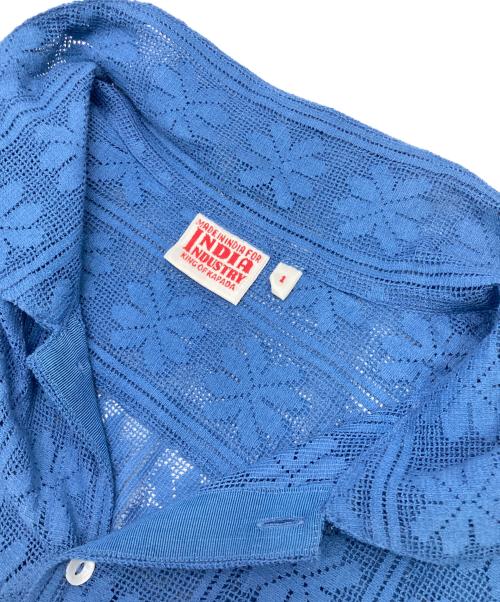 INDIA INDUSTRY（インディアインダストーリー）INDIA INDUSTRY (インディアインダストーリー) 半袖レースシャツ ネイビー サイズ:1の古着・服飾アイテム