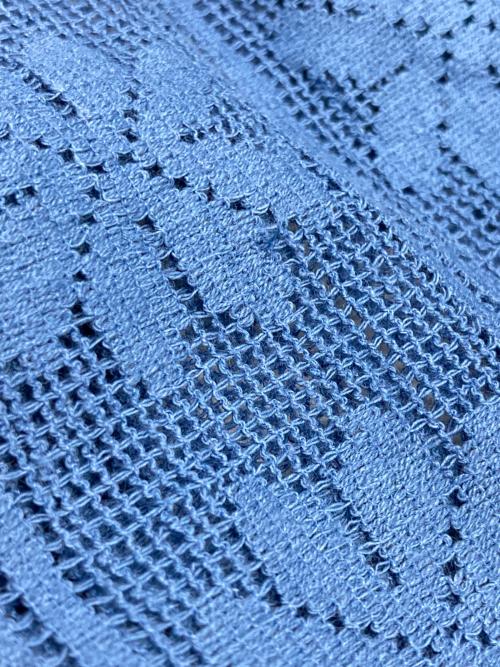 INDIA INDUSTRY（インディアインダストーリー）INDIA INDUSTRY (インディアインダストーリー) 半袖レースシャツ ネイビー サイズ:1の古着・服飾アイテム