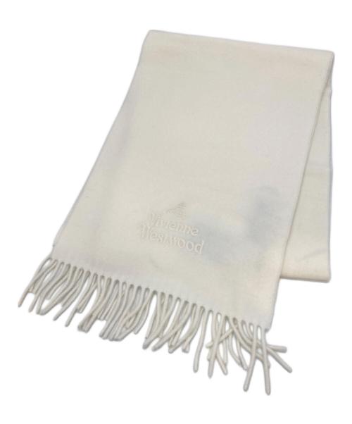 Vivienne Westwood（ヴィヴィアンウエストウッド）Vivienne Westwood (ヴィヴィアンウエストウッド) EMBROIDERED LOGO SCARF ホワイト サイズ:30×180の古着・服飾アイテム