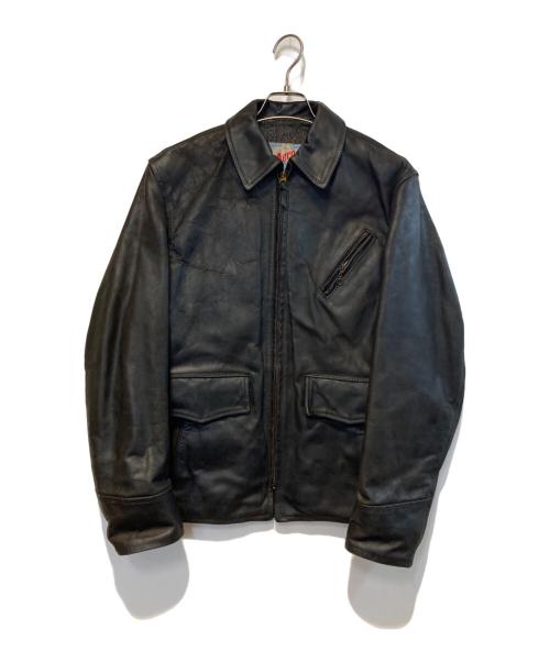 Aero LEATHER（エアロレザー）Aero LEATHER (エアロレザー) Long Halfbelt レザージャケット ブラック サイズ:36の古着・服飾アイテム