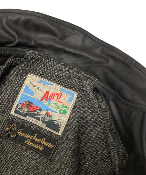 Aero LEATHER（エアロレザー）Aero LEATHER (エアロレザー) Long Halfbelt レザージャケット ブラック サイズ:36の古着・服飾アイテム