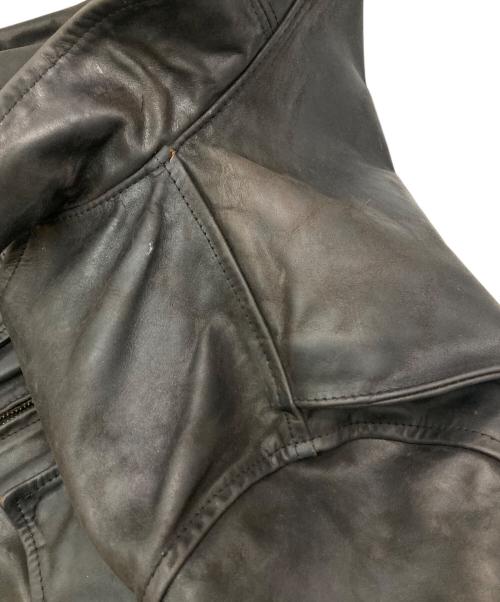 Aero LEATHER（エアロレザー）Aero LEATHER (エアロレザー) Long Halfbelt レザージャケット ブラック サイズ:36の古着・服飾アイテム