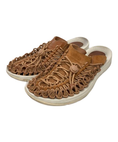 KEEN（キーン）KEEN (キーン) Engineered Garments (エンジニアードガーメンツ) UNEEK SLIDE PREMIUM LEATHER ブラウン サイズ:US7の古着・服飾アイテム