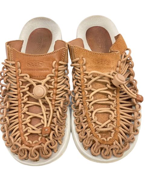 KEEN（キーン）KEEN (キーン) Engineered Garments (エンジニアードガーメンツ) UNEEK SLIDE PREMIUM LEATHER ブラウン サイズ:US7の古着・服飾アイテム