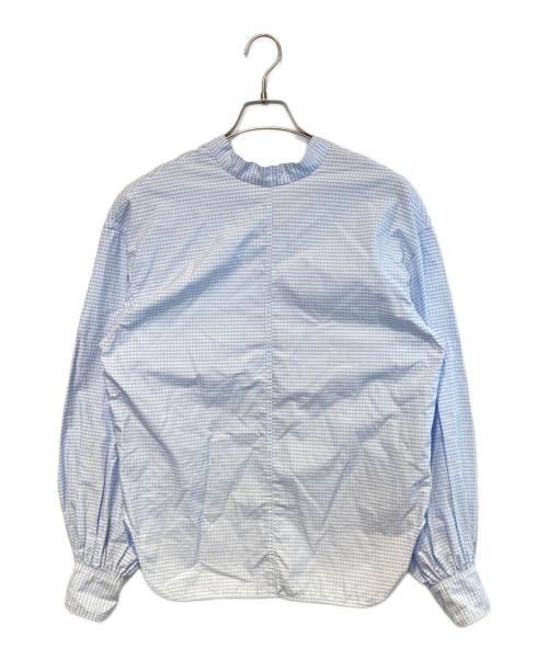 THIRD MAGAZINE（サードマガジン）THIRD MAGAZINE (サードマガジン) ギンガムチェックブラウスシャツ ホワイト×ブルー サイズ:9の古着・服飾アイテム