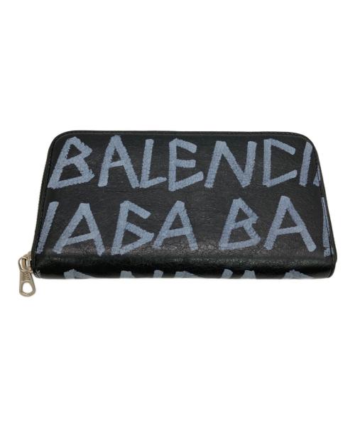 BALENCIAGA（バレンシアガ）BALENCIAGA (バレンシアガ) グラフィティ ラウンドファスナーウォレット ブラックの古着・服飾アイテム