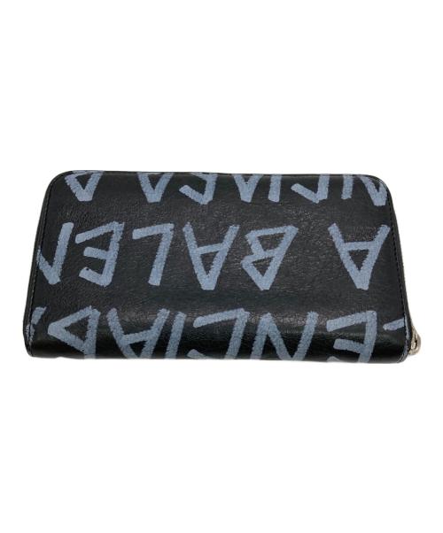 BALENCIAGA（バレンシアガ）BALENCIAGA (バレンシアガ) グラフィティ ラウンドファスナーウォレット ブラックの古着・服飾アイテム