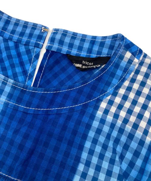 tricot COMME des GARCONS（トリココムデギャルソン）tricot COMME des GARCONS (トリココムデギャルソン) チェックブラウス ブルー サイズ:Sの古着・服飾アイテム
