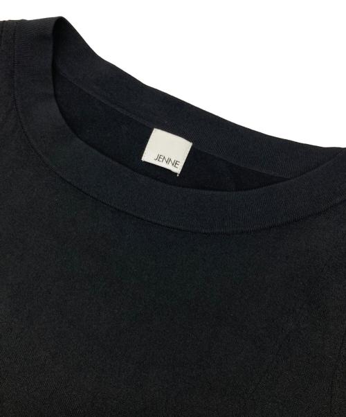 JENNE（ジェンヌ）JENNE (ジェンヌ) ボリュームスリーブフレアニットワンピース ブラック サイズ:Mの古着・服飾アイテム