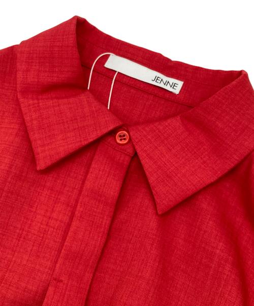 JENNE（ジェンヌ）JENNE (ジェンヌ) JENNEラインタックフレアワンピース レッド サイズ:L 未使用品の古着・服飾アイテム