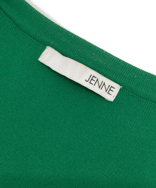 JENNE（ジェンヌ）JENNE (ジェンヌ) リッチビジューニットカーデ グリーン サイズ:Lの古着・服飾アイテム