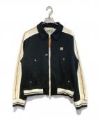 SATURセター）の古着「Track Zip Up Jacket」｜ブラック×ホワイト