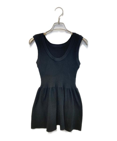 YANUK（ヤヌーク）YANUK (ヤヌーク) 2WAY ペプラムニット ブラック サイズ:fの古着・服飾アイテム