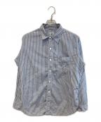 POST O'ALLSポストオーバーオールズ）の古着「ストライプワークシャツ」｜ブルー