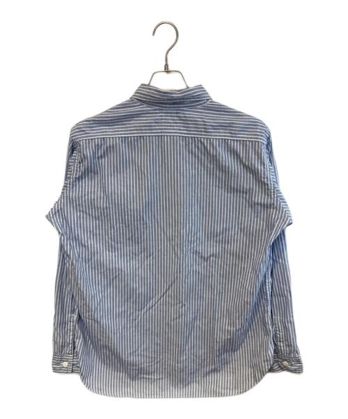 POST O'ALLS（ポストオーバーオールズ）POST O'ALLS (ポストオーバーオールズ) ストライプワークシャツ ブルー サイズ:Lの古着・服飾アイテム