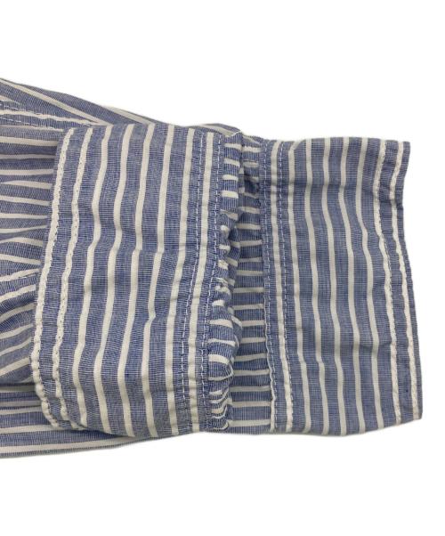 POST O'ALLS（ポストオーバーオールズ）POST O'ALLS (ポストオーバーオールズ) ストライプワークシャツ ブルー サイズ:Lの古着・服飾アイテム