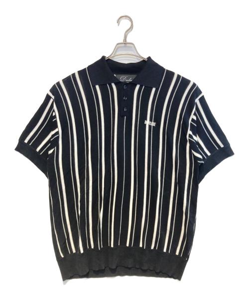 Deviluse（デビルユース）Deviluse (デビルユース) Stripe Polo ブラック サイズ:Lの古着・服飾アイテム
