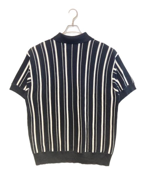 Deviluse（デビルユース）Deviluse (デビルユース) Stripe Polo ブラック サイズ:Lの古着・服飾アイテム