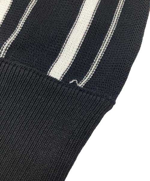 Deviluse（デビルユース）Deviluse (デビルユース) Stripe Polo ブラック サイズ:Lの古着・服飾アイテム