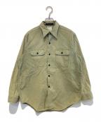 MADISON BLUEマディソンブルー）の古着「HAMPTON BACK SATIN SHIRT」｜カーキ