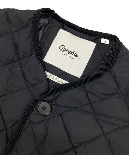 Gymphlex（ジムフレックス）Gymphlex (ジムフレックス) ダイヤキルトダウンVネックカラーレスコート ブラック サイズ:12の古着・服飾アイテム