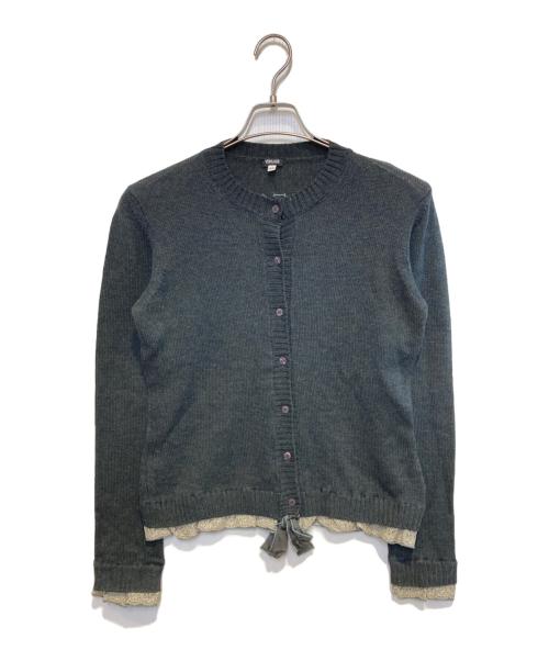 VERSACE JEANS COUTURE（ヴェルサーチ ジーンズクチュール）VERSACE JEANS COUTURE (ヴェルサーチ ジーンズクチュール) フリルドッキングクルーネックカーディガン グレー サイズ:Mの古着・服飾アイテム