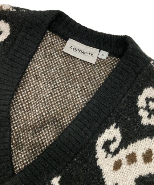 Carhartt WIP（カーハート ワーク イン プログレス）Carhartt WIP (カーハート ワークインプログレス) BARU CARDIGAN ブラック×ホワイト サイズ:Sの古着・服飾アイテム