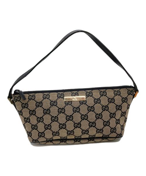 GUCCI（グッチ）GUCCI (グッチ) キャンバスポーチ ベージュの古着・服飾アイテム