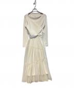 FRAY IDフレイ アイディー）の古着「ニットドッキングカシュクールワンピース」｜アイボリー