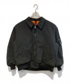 COMME des GARCONS HOMMEコムデギャルソン オム）の古着「エステルウール リップストップ  フライトジャケット」｜ブラック