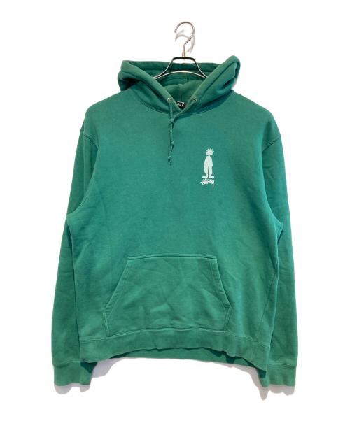 stussy（ステューシー）stussy (ステューシー) シャドーマンプリントパーカー グリーン サイズ:XLの古着・服飾アイテム