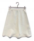 me ISSEY MIYAKEミーイッセイ ミヤケ）の古着「フレアニットスカート」｜ホワイト
